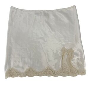 Vintage 90's Victorias Secret Gold Label  Satin Lace Half Slip Skirt Coquette
